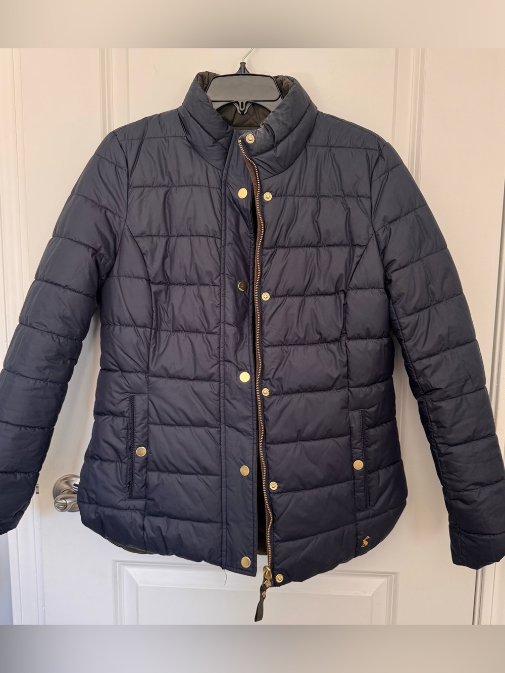 Joules Highgrove Reversible Quilted puffer Jacket navy/green size 8